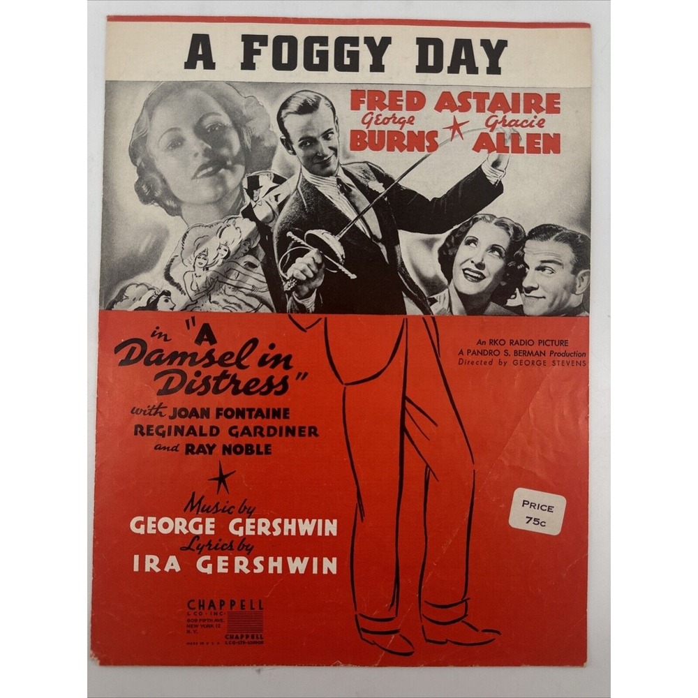 A Foggy Day Piano Sheet Music A‎ Damsel In Distress Fred Astaire Gershwin 1937